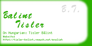 balint tisler business card