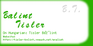 balint tisler business card